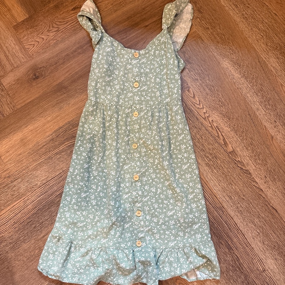 Monteau Mint Floral Button-Down Dress